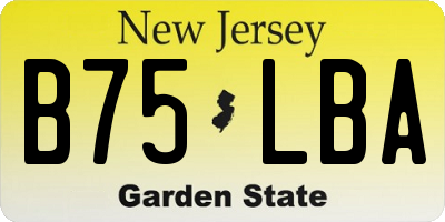 NJ license plate B75LBA