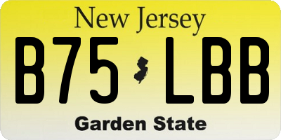 NJ license plate B75LBB