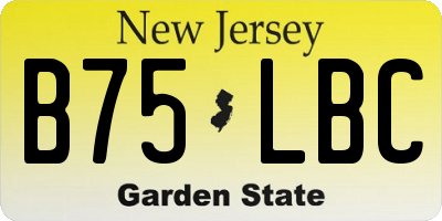 NJ license plate B75LBC