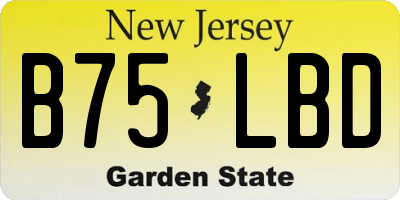 NJ license plate B75LBD