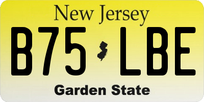 NJ license plate B75LBE