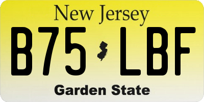 NJ license plate B75LBF