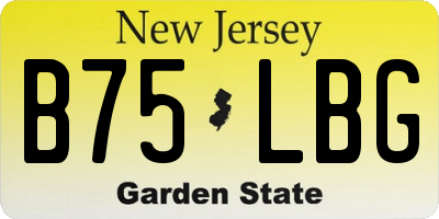 NJ license plate B75LBG