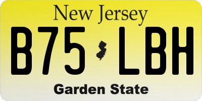NJ license plate B75LBH