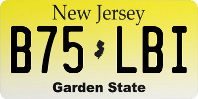 NJ license plate B75LBI