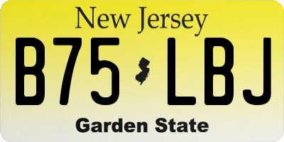 NJ license plate B75LBJ