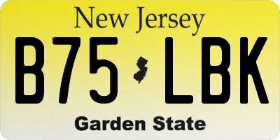 NJ license plate B75LBK