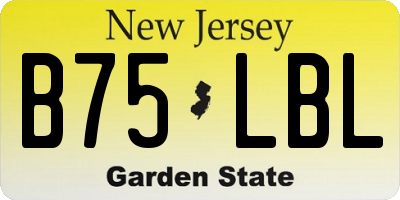NJ license plate B75LBL