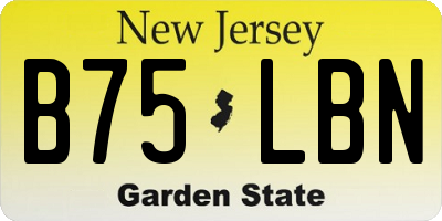 NJ license plate B75LBN