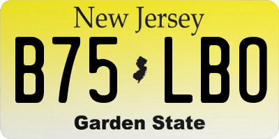 NJ license plate B75LBO