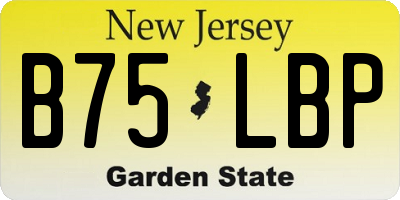 NJ license plate B75LBP