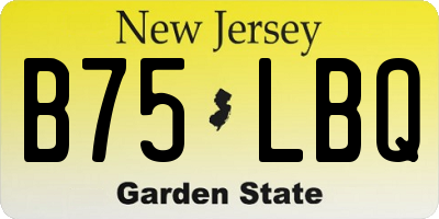 NJ license plate B75LBQ