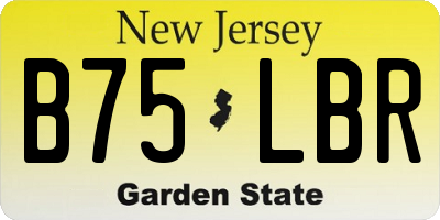 NJ license plate B75LBR