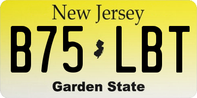 NJ license plate B75LBT