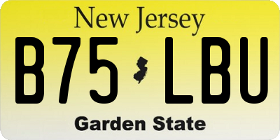 NJ license plate B75LBU