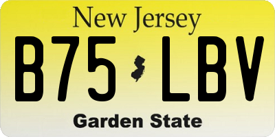 NJ license plate B75LBV