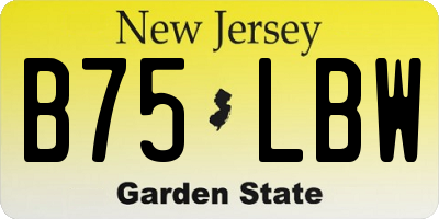 NJ license plate B75LBW