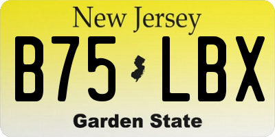 NJ license plate B75LBX