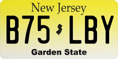 NJ license plate B75LBY