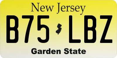 NJ license plate B75LBZ