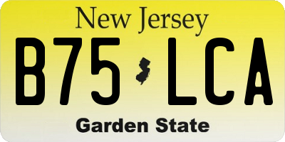 NJ license plate B75LCA