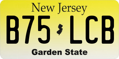 NJ license plate B75LCB