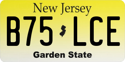 NJ license plate B75LCE