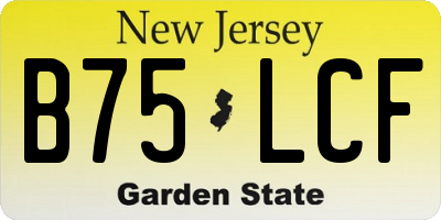 NJ license plate B75LCF
