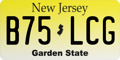 NJ license plate B75LCG