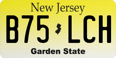NJ license plate B75LCH