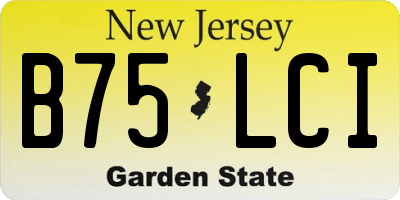 NJ license plate B75LCI