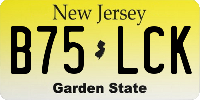 NJ license plate B75LCK