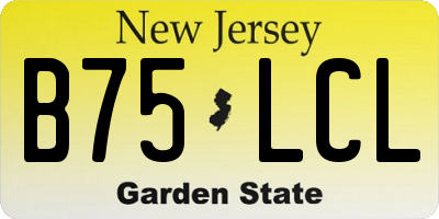 NJ license plate B75LCL
