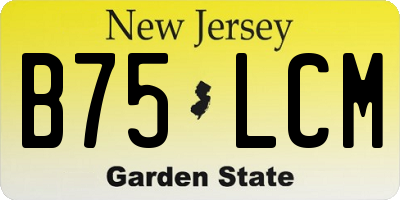 NJ license plate B75LCM