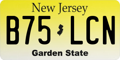 NJ license plate B75LCN