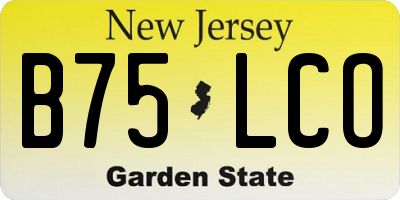 NJ license plate B75LCO