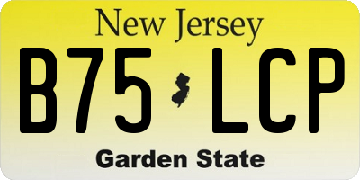 NJ license plate B75LCP