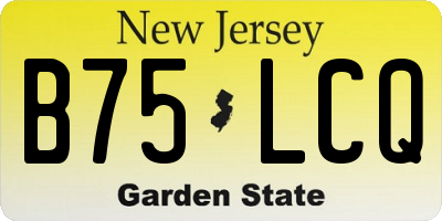 NJ license plate B75LCQ