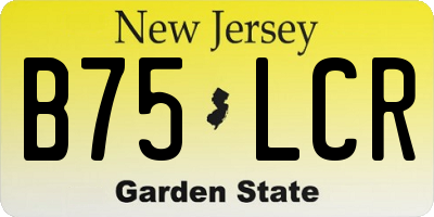 NJ license plate B75LCR