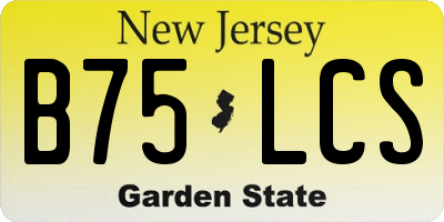 NJ license plate B75LCS
