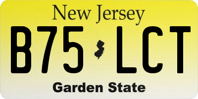 NJ license plate B75LCT