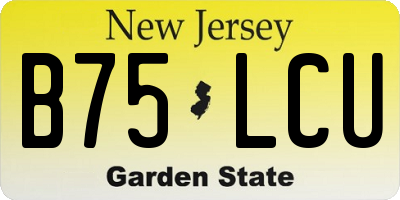 NJ license plate B75LCU
