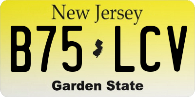 NJ license plate B75LCV