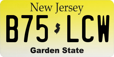 NJ license plate B75LCW