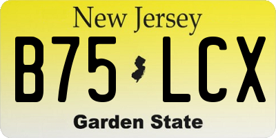 NJ license plate B75LCX