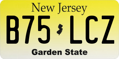 NJ license plate B75LCZ