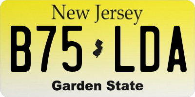 NJ license plate B75LDA