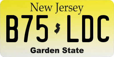 NJ license plate B75LDC