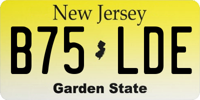 NJ license plate B75LDE