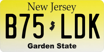 NJ license plate B75LDK